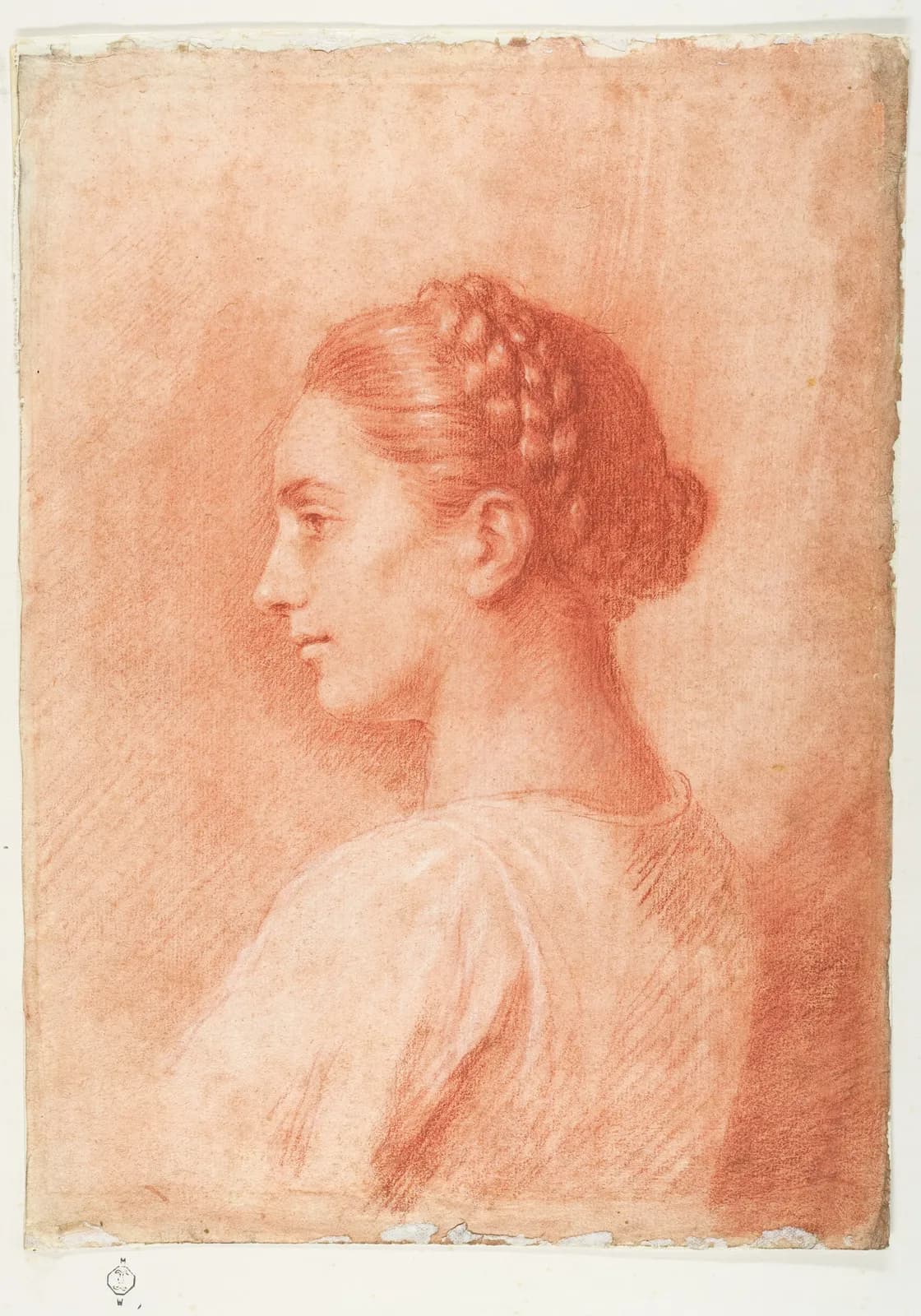 Cultural archive image of “A Country Girl at Surrentum”, catalogued as Drawings, dating to September 1776. Medium: Red chalk, heightened with white.