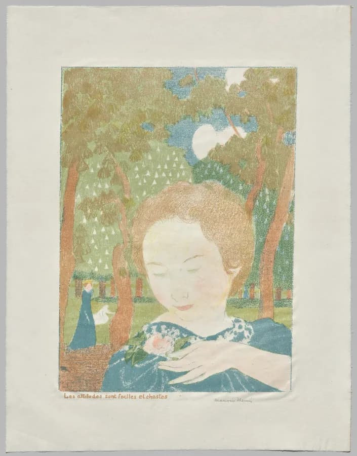 Cultural archive image of “Attitudes are Easy and Chaste”, dating to 1899. Love (Amour): Attitudes are Easy and Chaste, 1899.