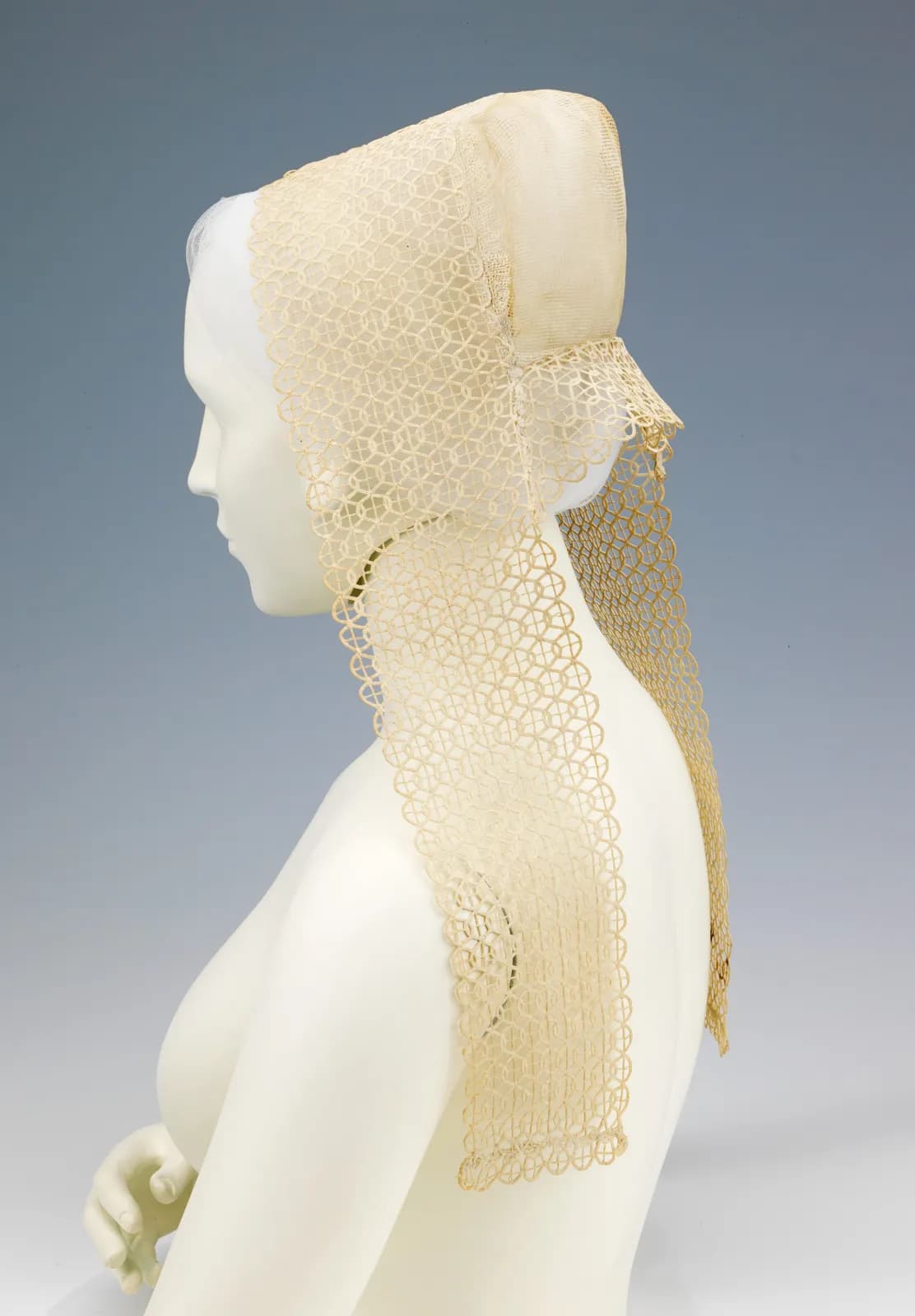 Cultural archive image of “Breton Woman's Coif”, catalogued as Accessory-Headwear-Womenswear, dating to 1890–1910. Medium: linen. Dimensions: 19 3/4 in.