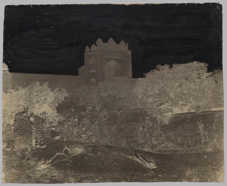 Cultural archive image of “Buland Darwaza with Figure”, catalogued as England, dating to 1858–62, associated with England.