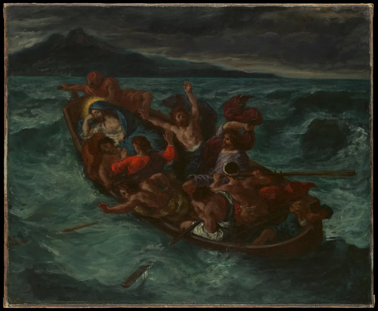 Cultural archive image of “Christ Asleep during the Tempest”, catalogued as Paintings, dating to ca. 1853. Medium: Oil on canvas. Dimensions: 20 x 24 in.