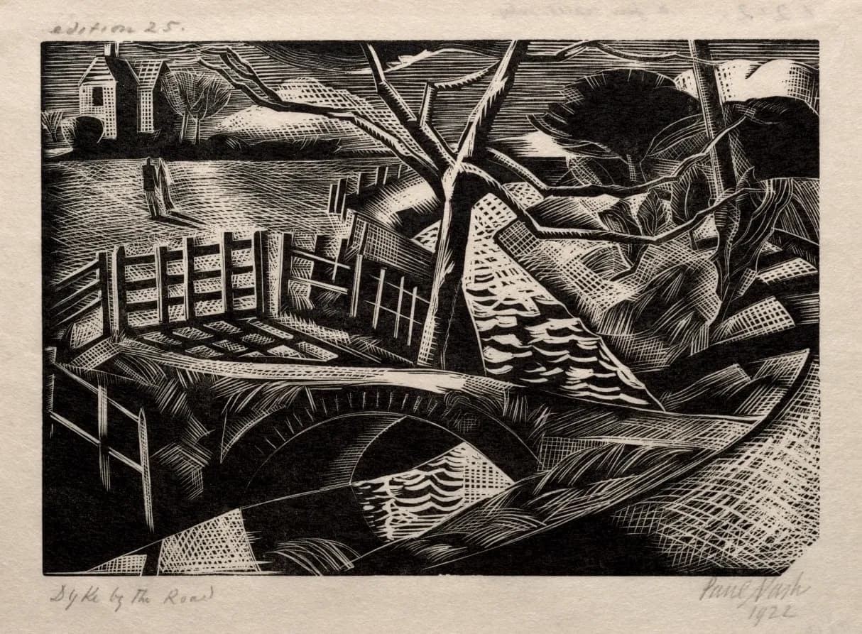 Cultural archive image of “Dyke by the Road”, catalogued as England, 20th century, dating to 1922, associated with England, 20th century.
