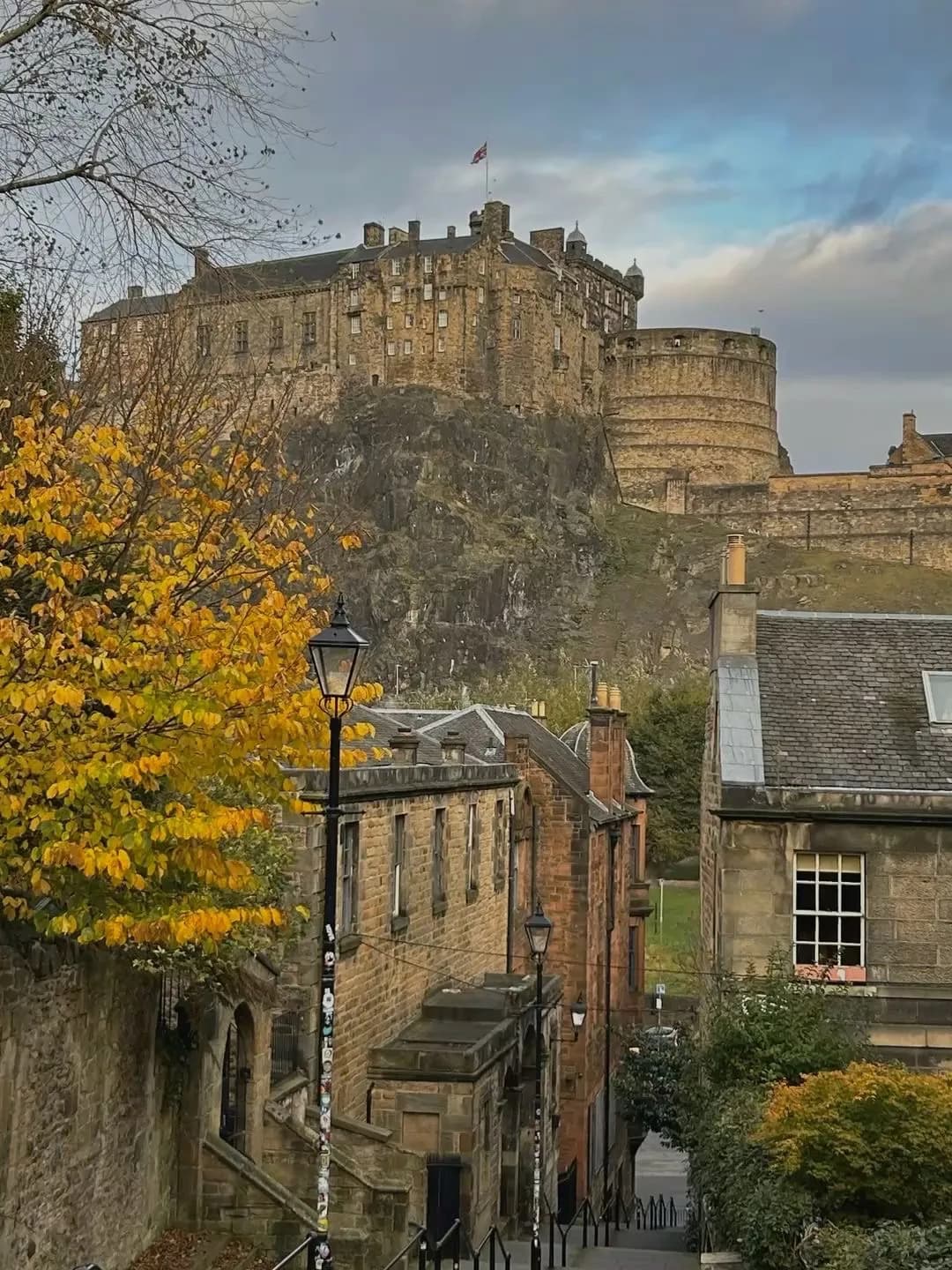 Cultural archive image of “Edinburgh Castle sits on a volcanic plug 135 metres above the city, occupied since at l…”, associated with Edinburgh.