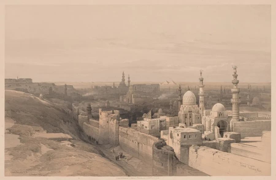Cultural archive image of “Egypt and Nubia, Volume III, No. 26, Cairo, Looking West”, catalogued as England, 19th century, dating to 1838, associated with England, 19th century. Egypt and Nubia, Volume III, No.