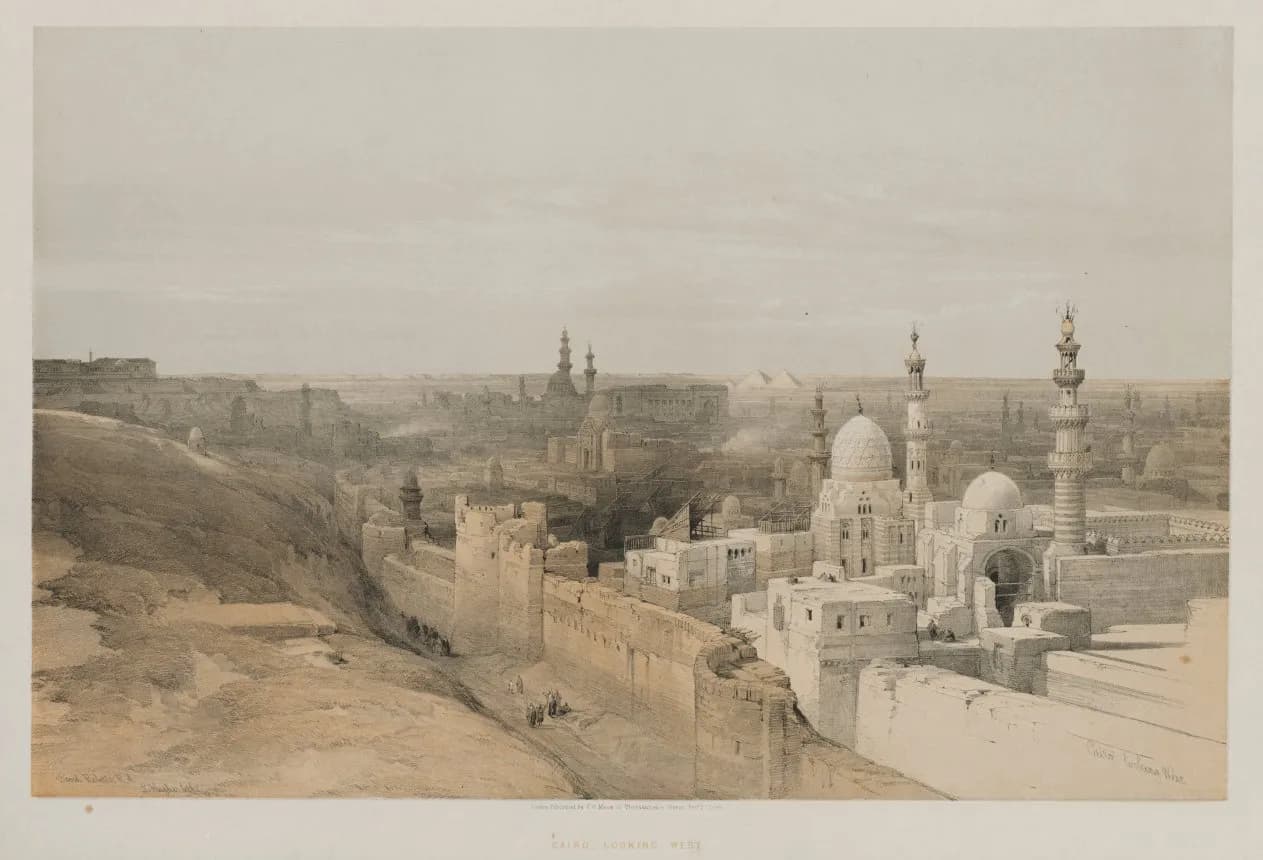 Cultural archive image of “Egypt and Nubia, Volume III, No. 26, Cairo, Looking West”, catalogued as England, 19th century, dating to 1848, associated with England, 19th century. Egypt and Nubia, Volume III, No.