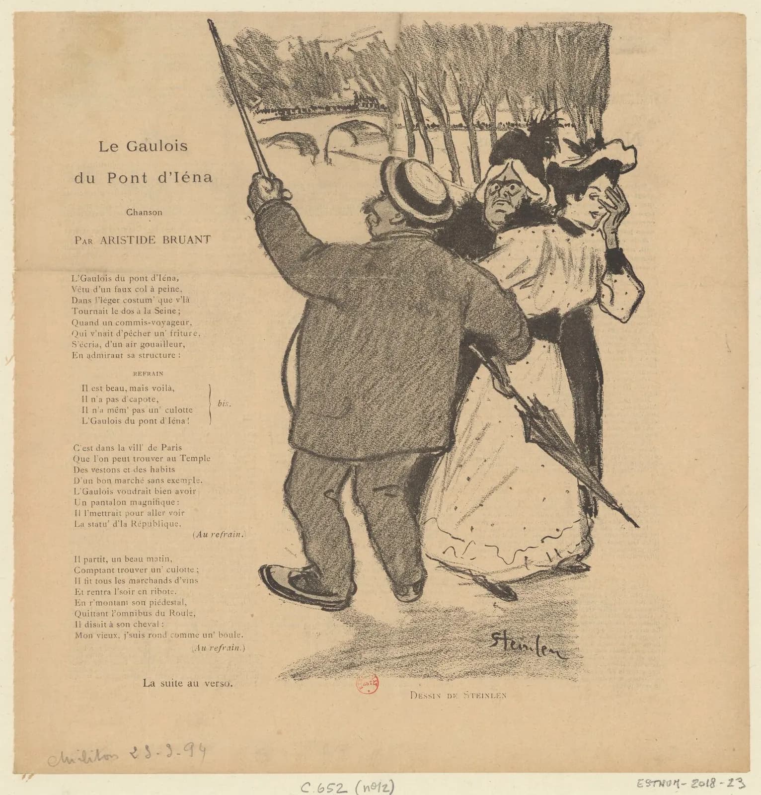 Le Gaulois // du Pont d'Iéna // Chanson // Par Aristide Bruant // Dessin…