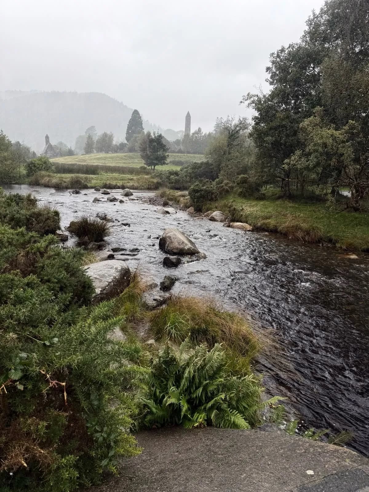 Cultural archive image of “Glendalough means “valley of two lakes” in Irish and sits in a glacial valley deep in t…”, associated with Glendalough.