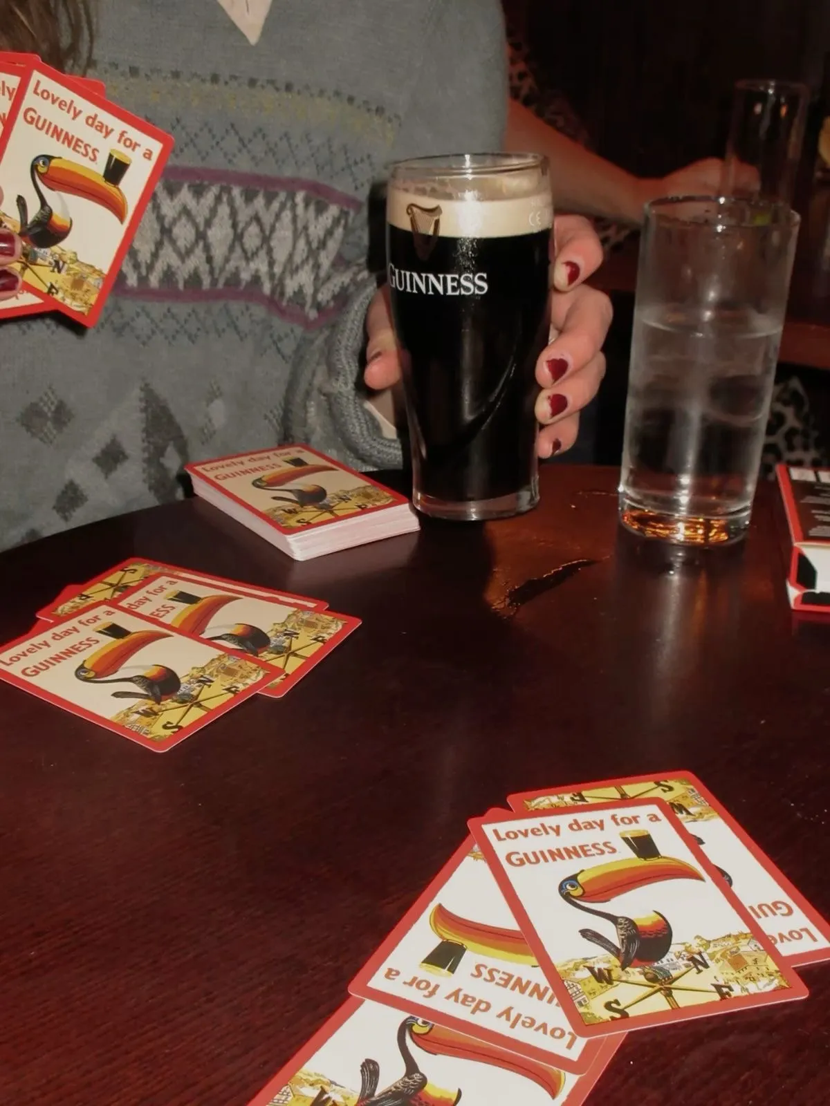 Cultural archive image of “It’s all fun and games until the cards come out with the pints”.