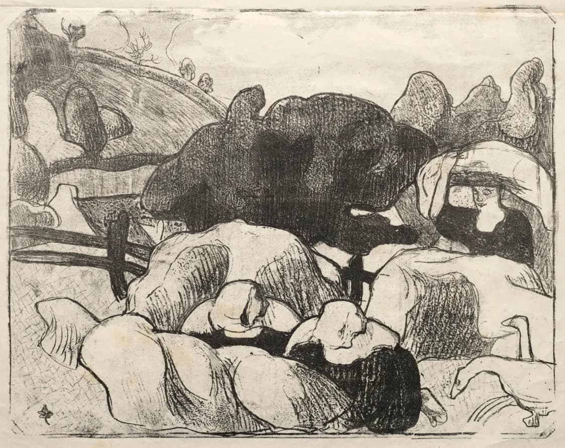 Les Bretonneries: Breton Women Making Haystacks (Bretonnes Faisant les Foins)
