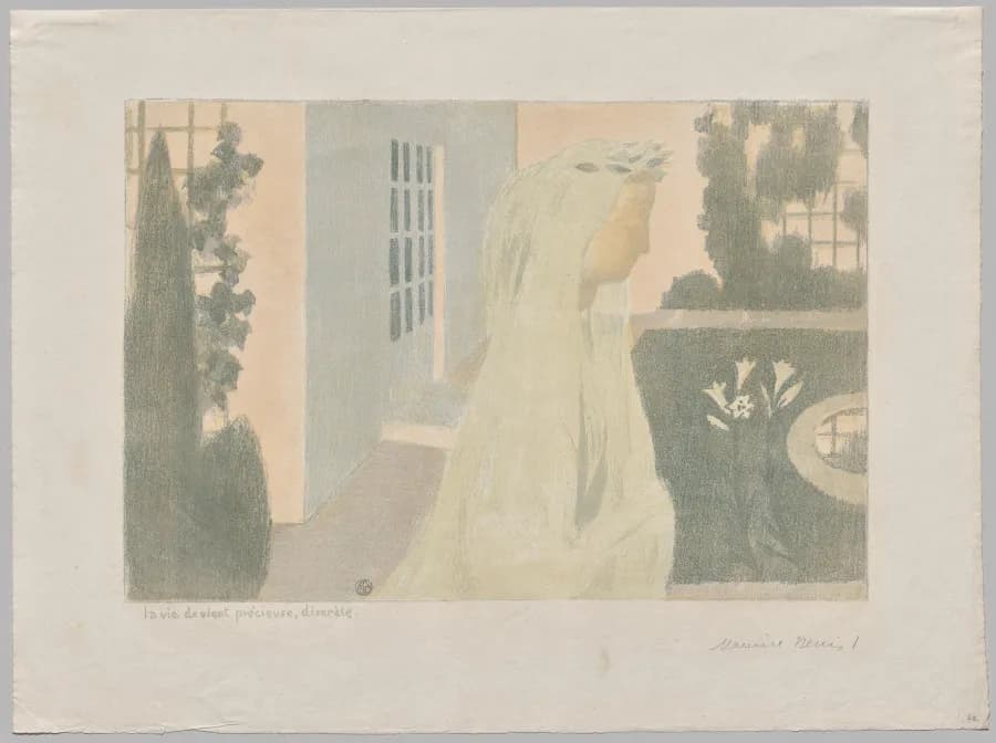 Cultural archive image of “Life Becomes Precious, Discreet”, dating to 1899. Love (Amour): Life Becomes Precious, Discreet, 1899.