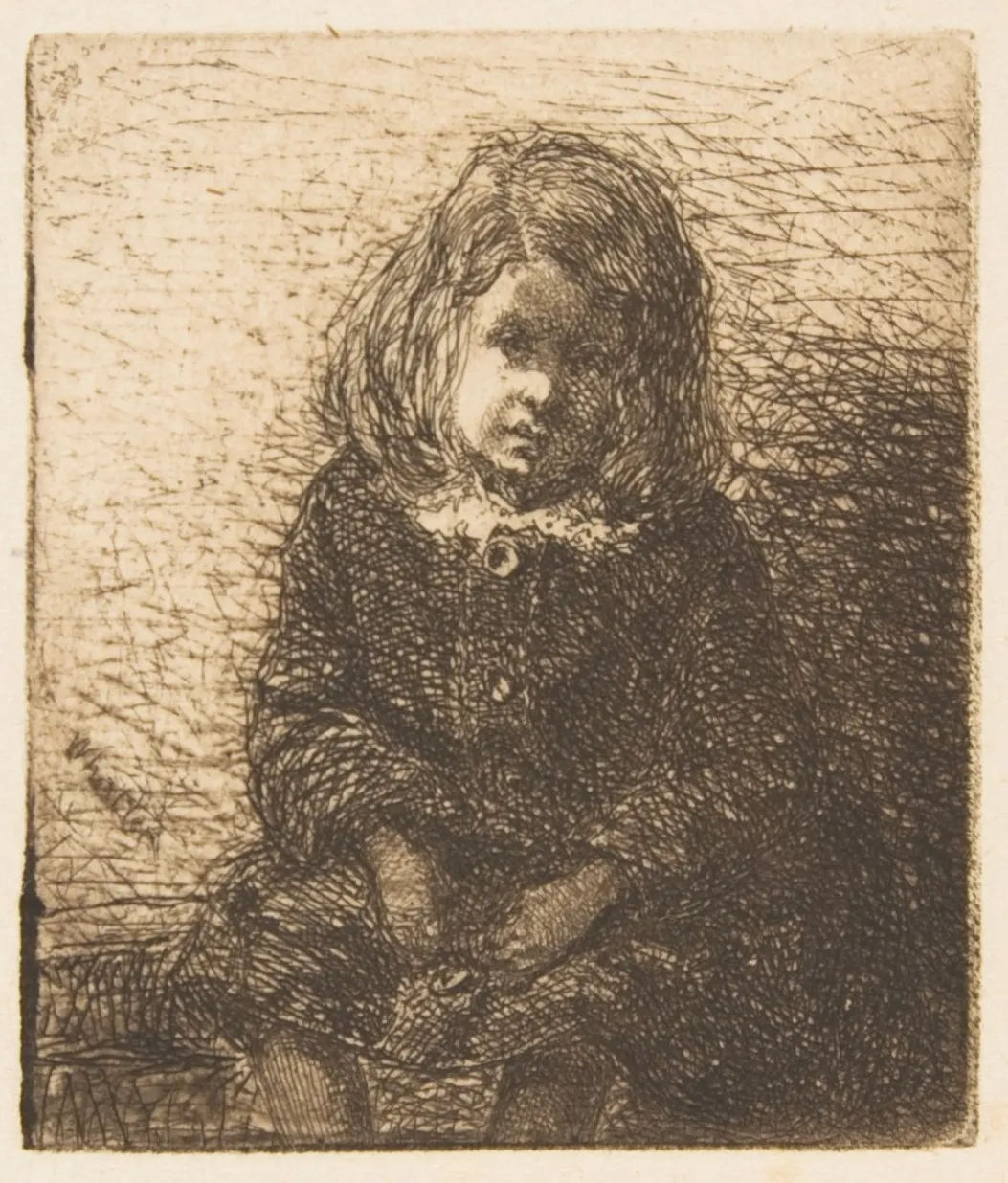 Cultural archive image of “Little Arthur”, catalogued as Prints, dating to 1857–58, associated with Glasgow. Medium: Etching; fourth state of four (Glasgow); printed in dark brown ink.
