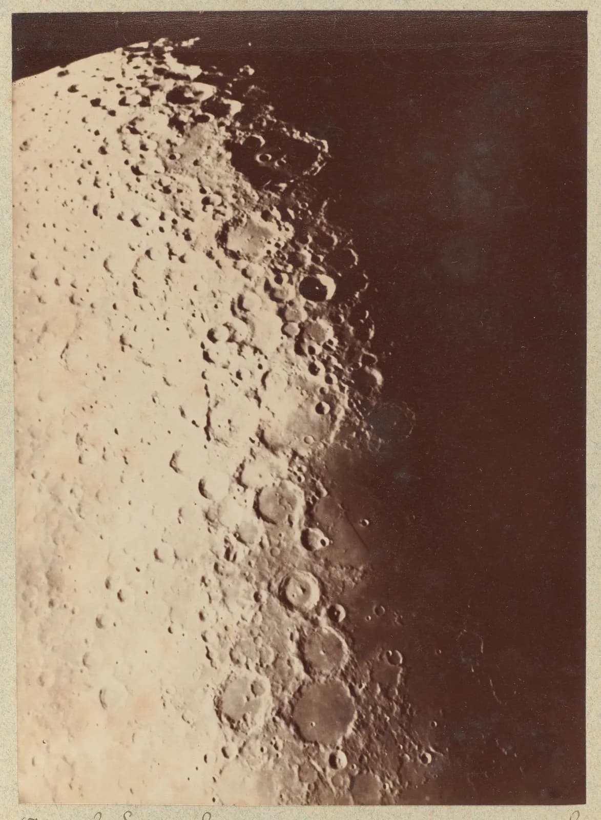 Cultural archive image of “Lunar Photograph, South Pole”, catalogued as Photographs, dating to 1890. Medium: Albumen silver print from glass negative.