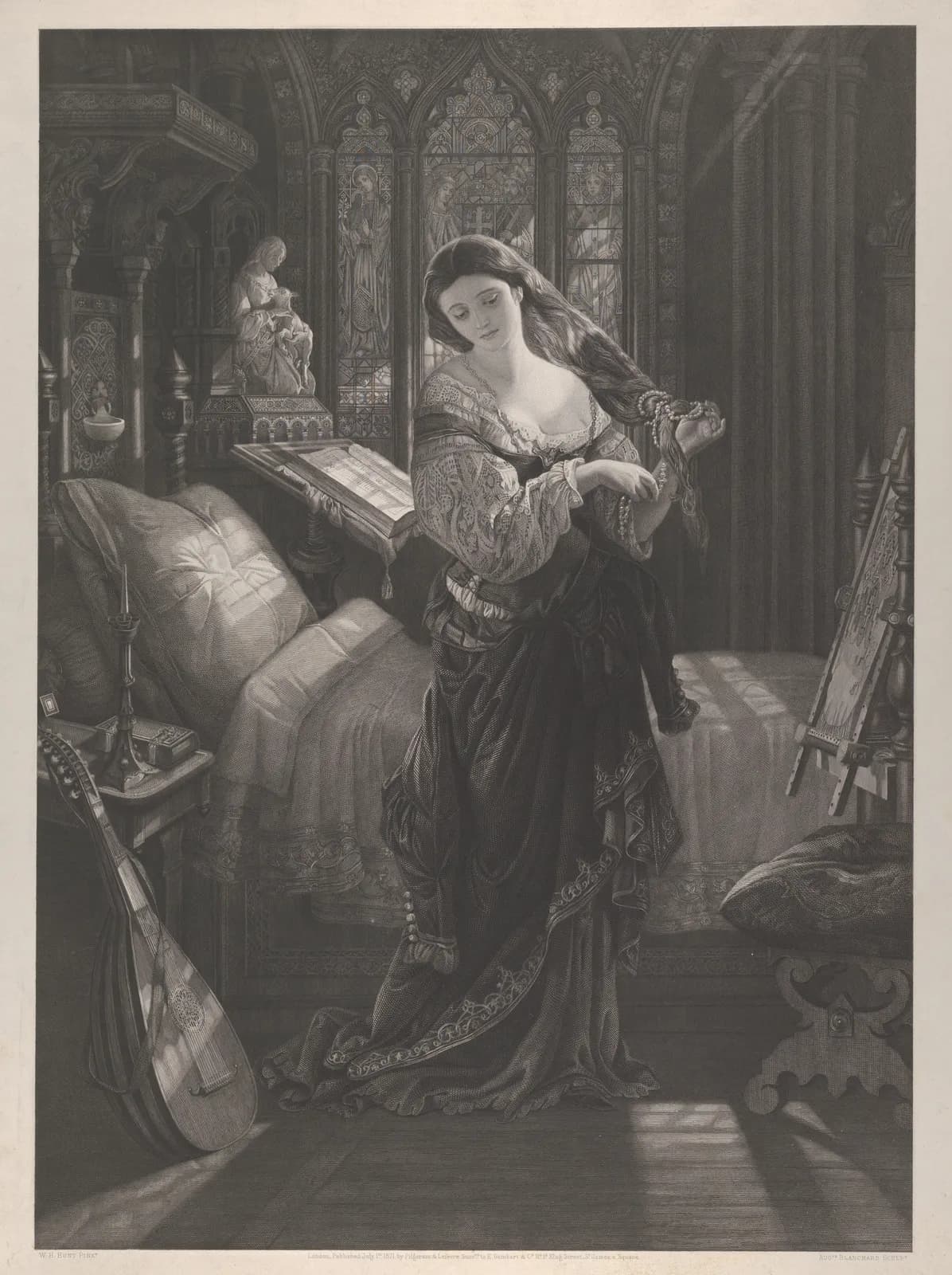 Madeline after Prayer, from "The Eve of St. Agnes" by John Keats, stanza XIX, lines 4-5