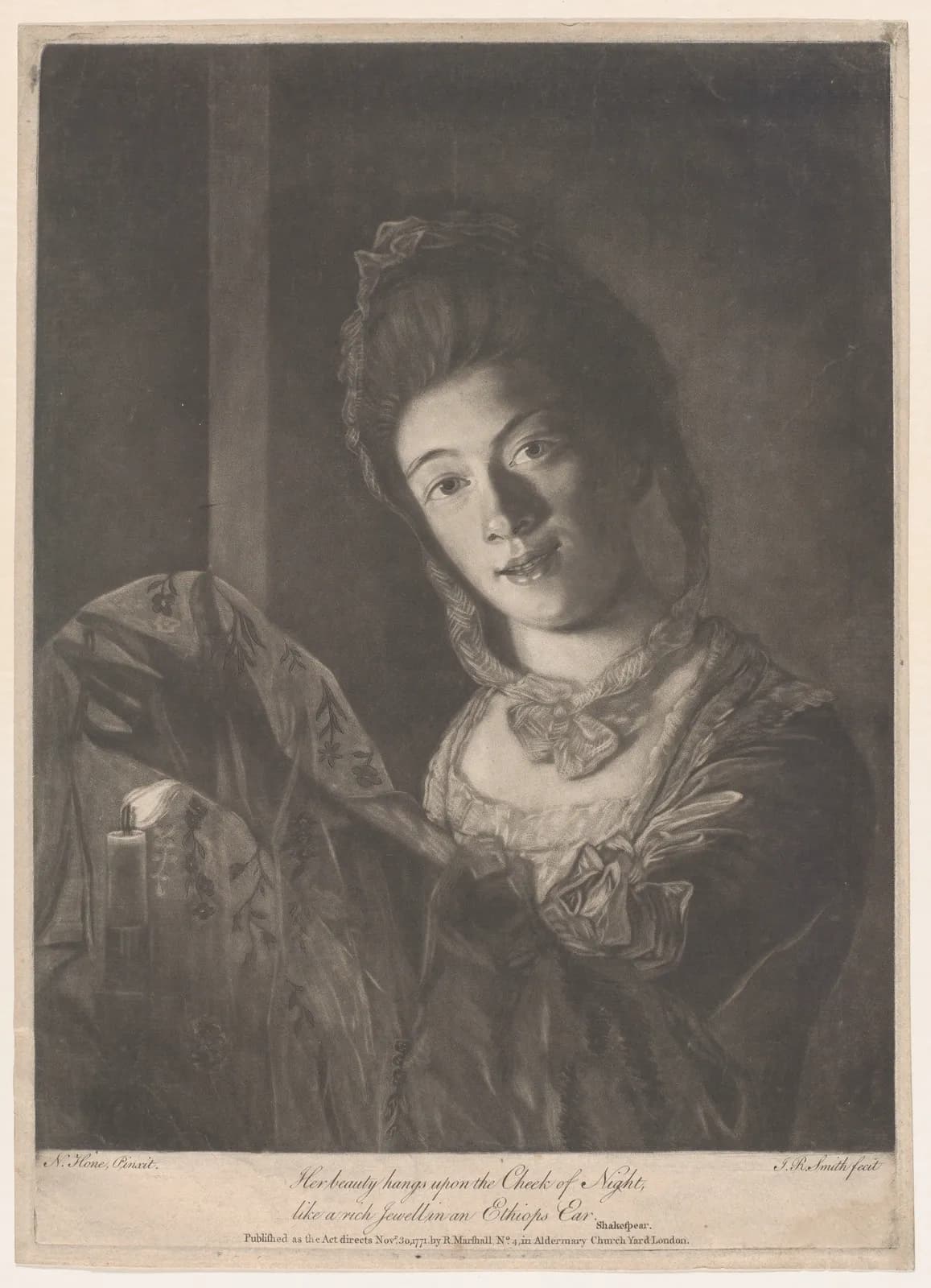 Miss Lydia Hone – "Her beauty hangs on the Cheek of Night, like a rich Jewel in an Ethiop's Ear"