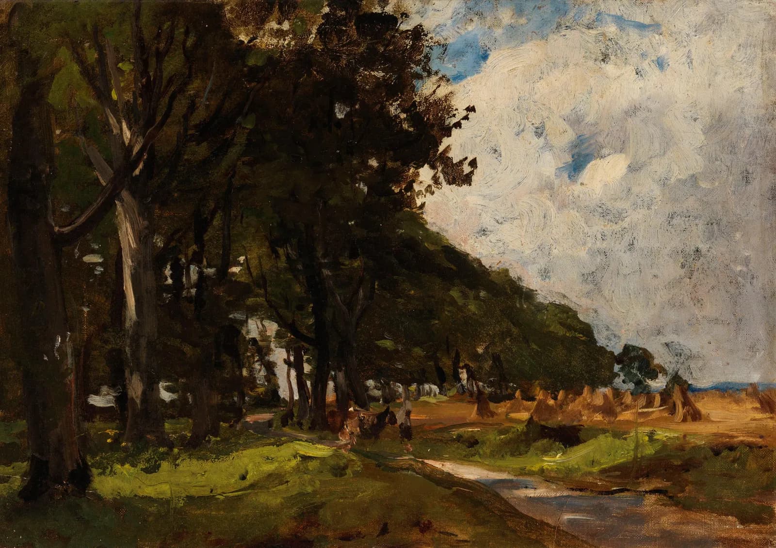 Cultural archive image of “A Path through Trees with a Cornfield”, catalogued as Nathaniel Hone the Younger. Artist: Nathaniel Hone the Younger.
