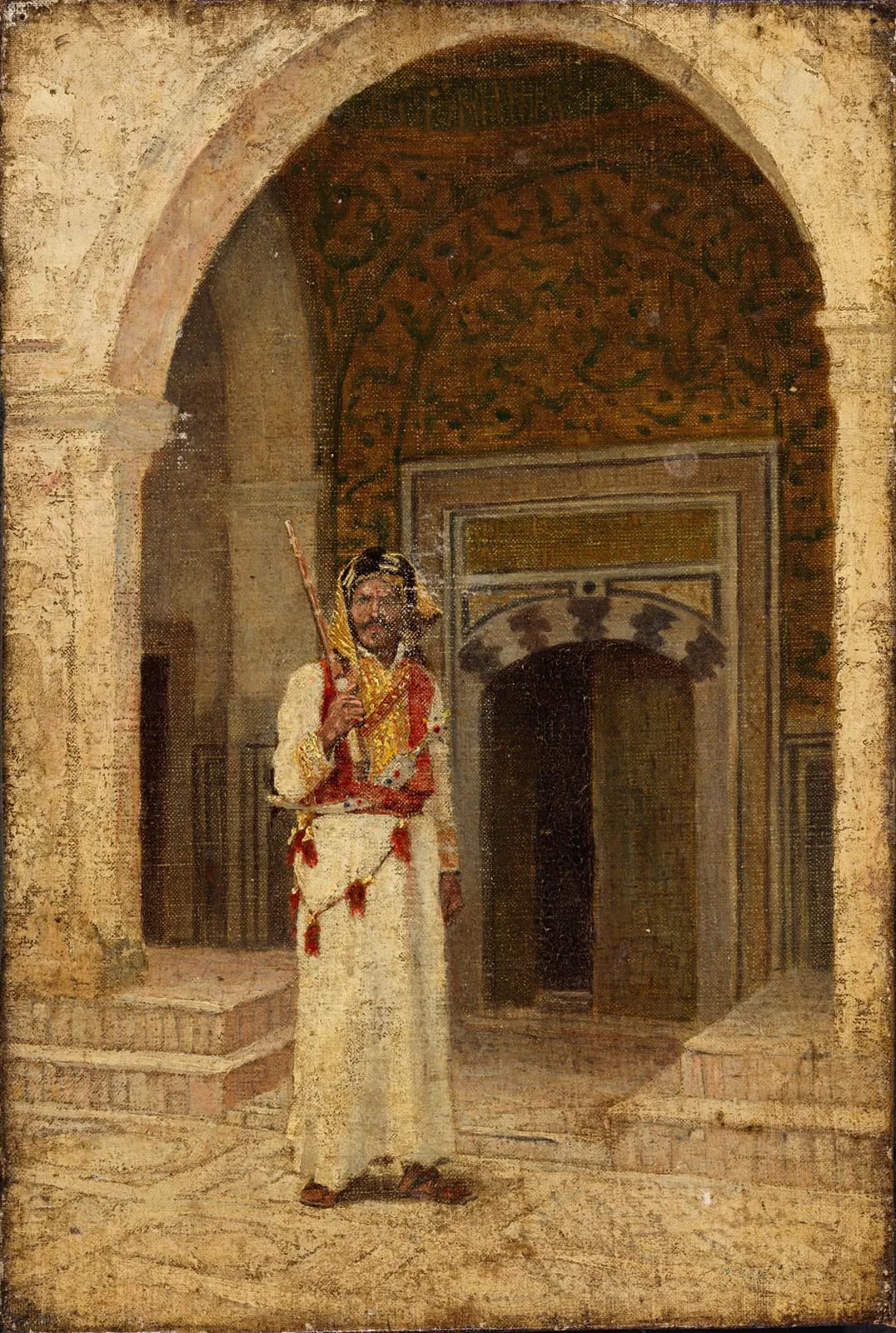 Cultural archive image of “North African Man”, catalogued as Aloysius O'Kelly, dating to c.1890. Artist: Aloysius O'Kelly. Medium: Oil on canvas.