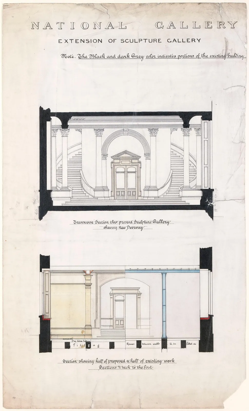 Plan for Extension of Sculpture Gallery, Dargan Wing, National Gallery of Ireland