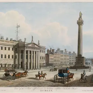 The General Post Office and Belson Pillar, (now demolished), Sackville, (now O'Connell), Street, Dublin