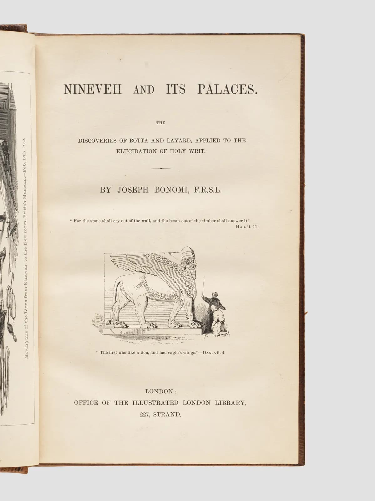 Nineveh and Its Palaces: The Discoveries of Botta and Layard, Applied to the Elucidation of Holy Writ