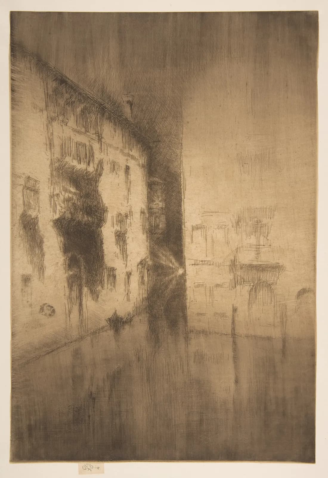 Cultural archive image of “Nocturne: Palaces”, catalogued as Prints, dating to 1879–80. Medium: Etching and drypoint; printed in dark brown ink on drum mounted medium weight ivory laid paper..