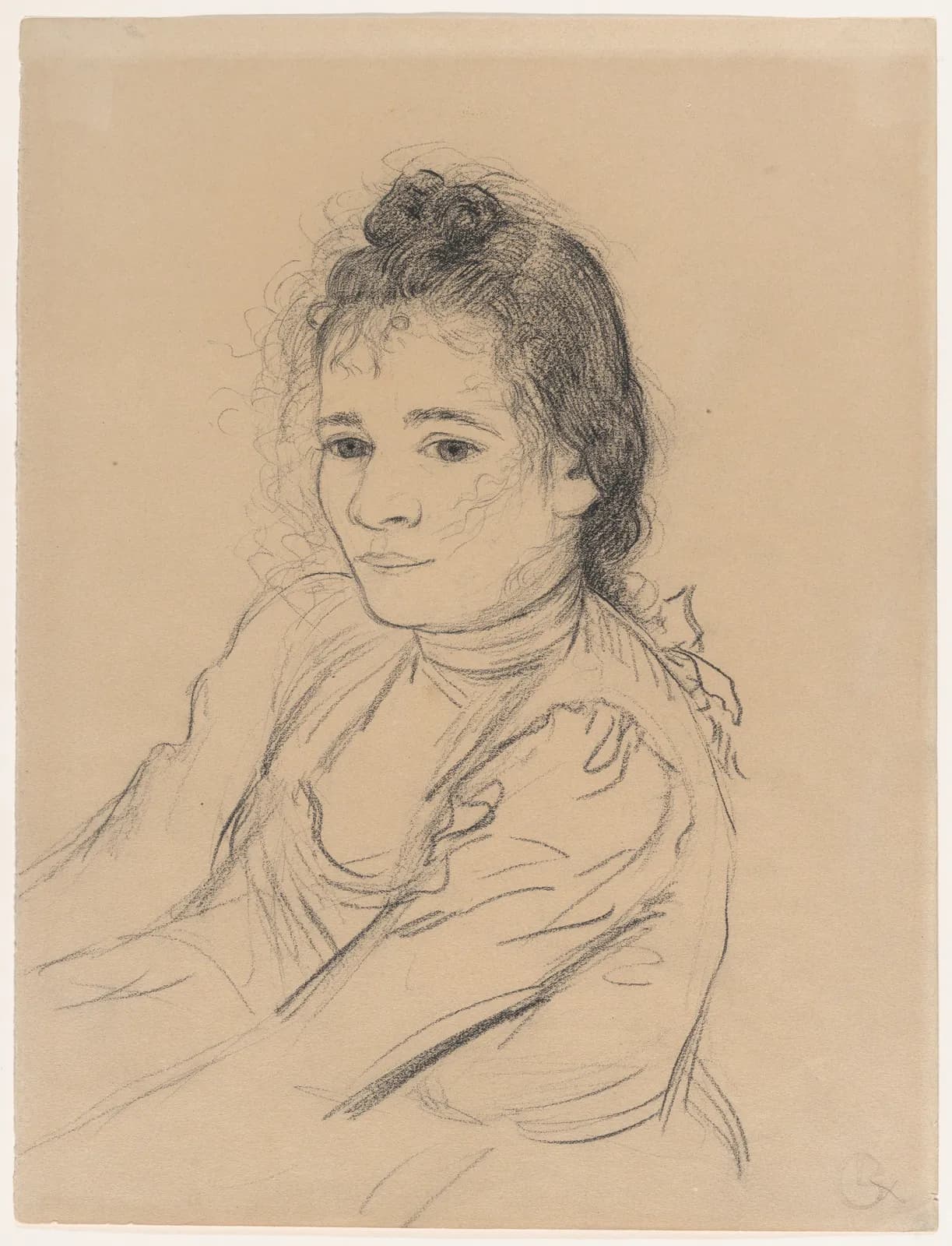 Cultural archive image of “Portrait of a Young Woman”, catalogued as Drawings, dating to 1892. Medium: Fabricated black chalk.