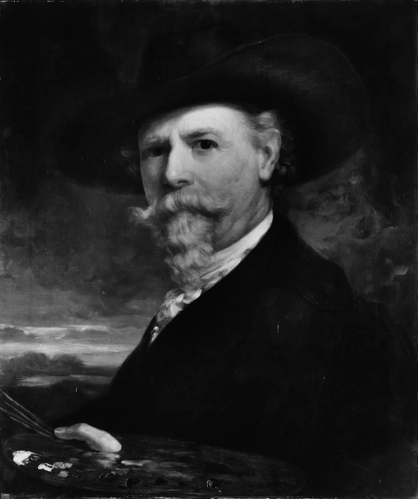 Cultural archive image of “Portrait of the Artist”, catalogued as American, dating to 1902. Medium: Oil on canvas. Dimensions: 24 x 21 in.