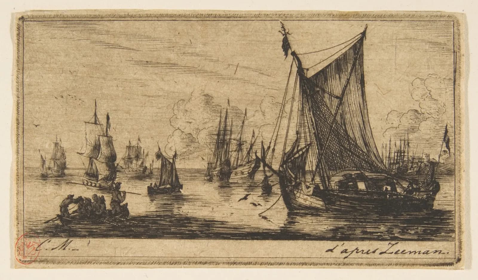 Cultural archive image of “South Sea Fishers”, catalogued as Prints, dating to 1850. Medium: Etching; first of two states.