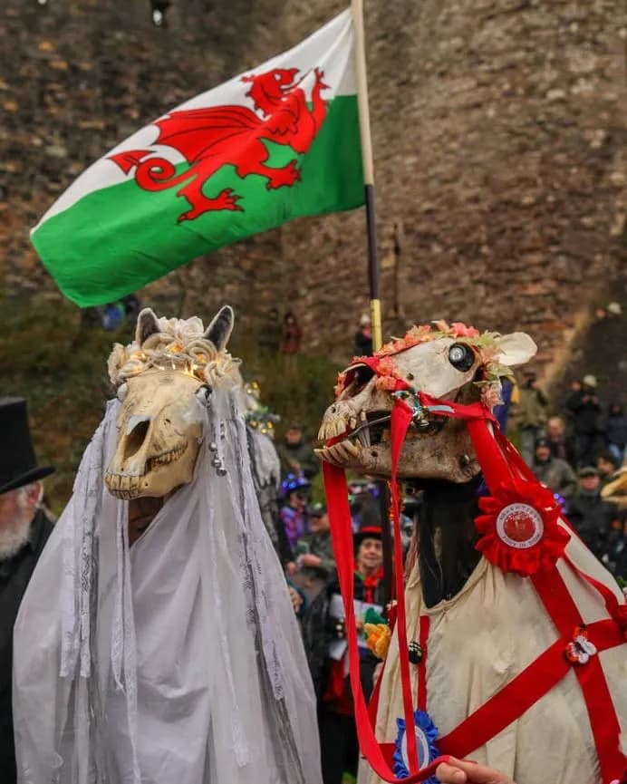 Cultural archive image of “St David’s Day on March 1st honours Dewi Sant, a 6th century monk who founded monasteri…”, associated with Cardiff.