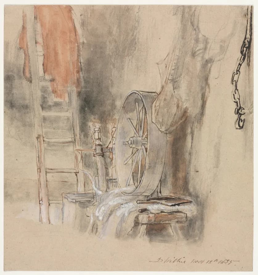 Cultural archive image of “Study for "The Peep-O’-Day Boys’ Cabin, in the West of Ireland" ("The Sleeping Whiteboy")”, catalogued as England, 19th century, dating to 1835, associated with England, 19th century.