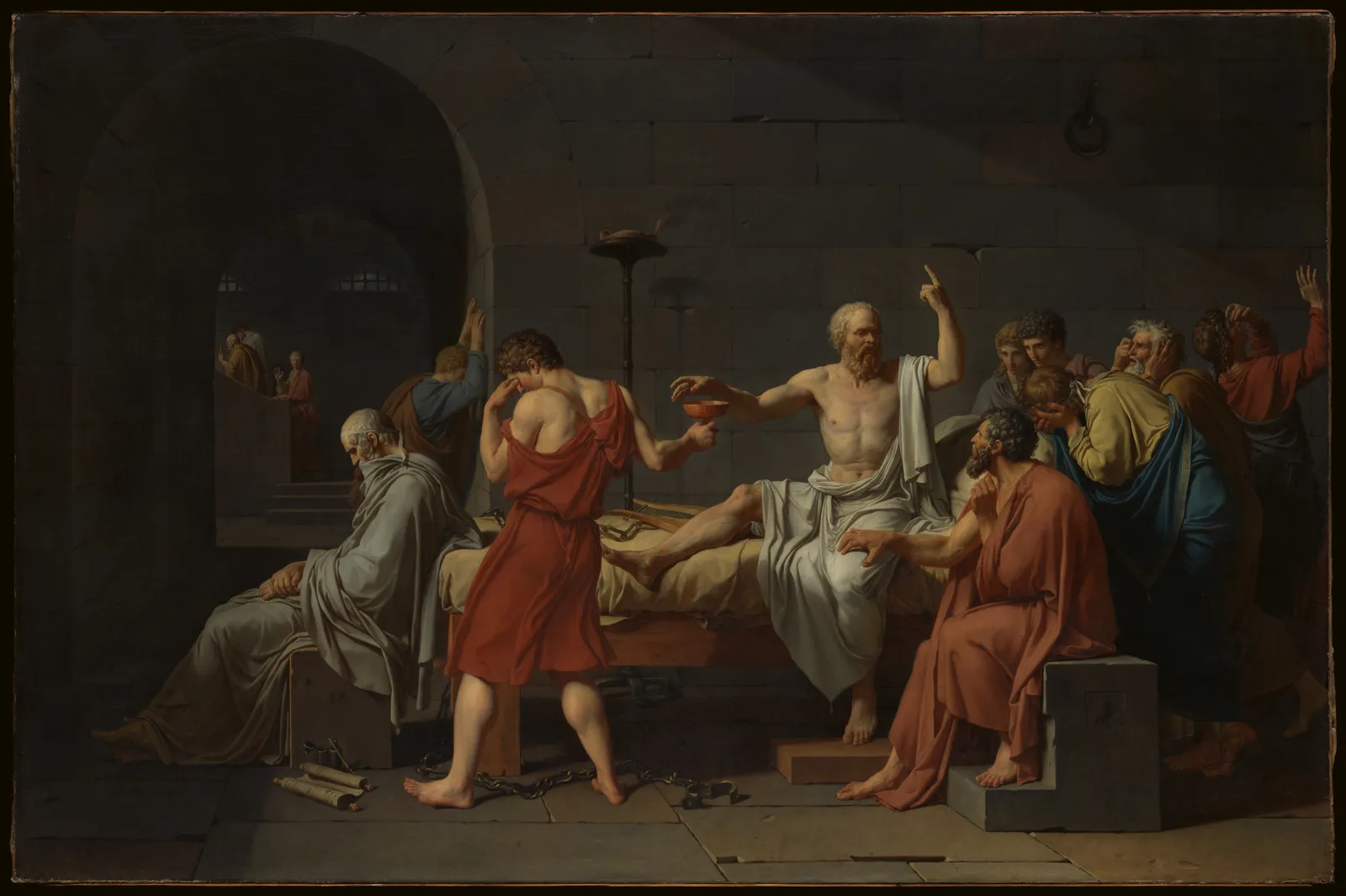 Cultural archive image of “The Death of Socrates”, catalogued as Paintings, dating to 1787. Medium: Oil on canvas. Dimensions: 51 x 77 1/4 in.