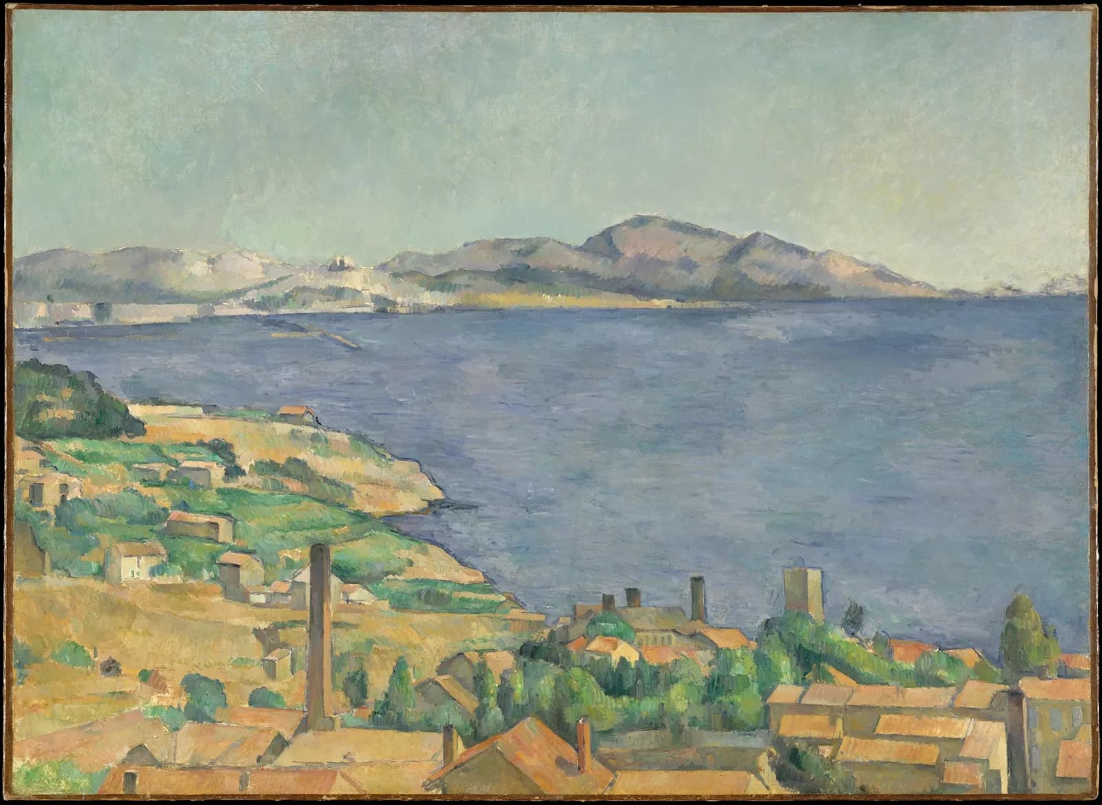 Cultural archive image of “The Gulf of Marseille Seen from L'Estaque”, catalogued as Paintings, dating to ca. 1885. Medium: Oil on canvas. Dimensions: 28 3/4 x 39 1/2 in.