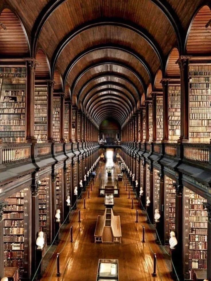 Cultural archive image of “The Long Room at Trinity College Dublin stretches 65 metres and holds 200,000 of the li…”, associated with Ireland.
