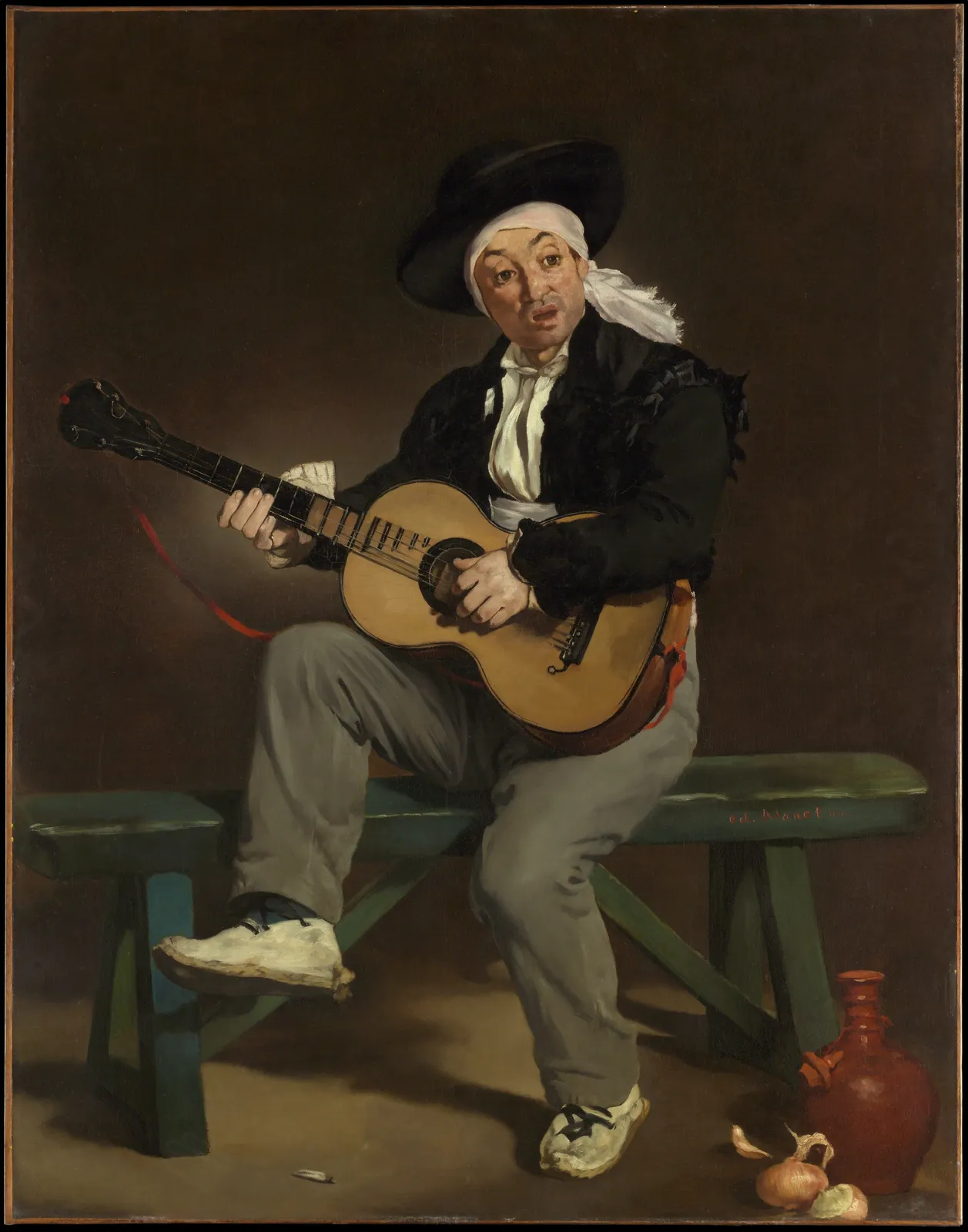 Cultural archive image of “The Spanish Singer”, catalogued as Paintings, dating to 1860. Medium: Oil on canvas. Dimensions: 58 x 45 in.