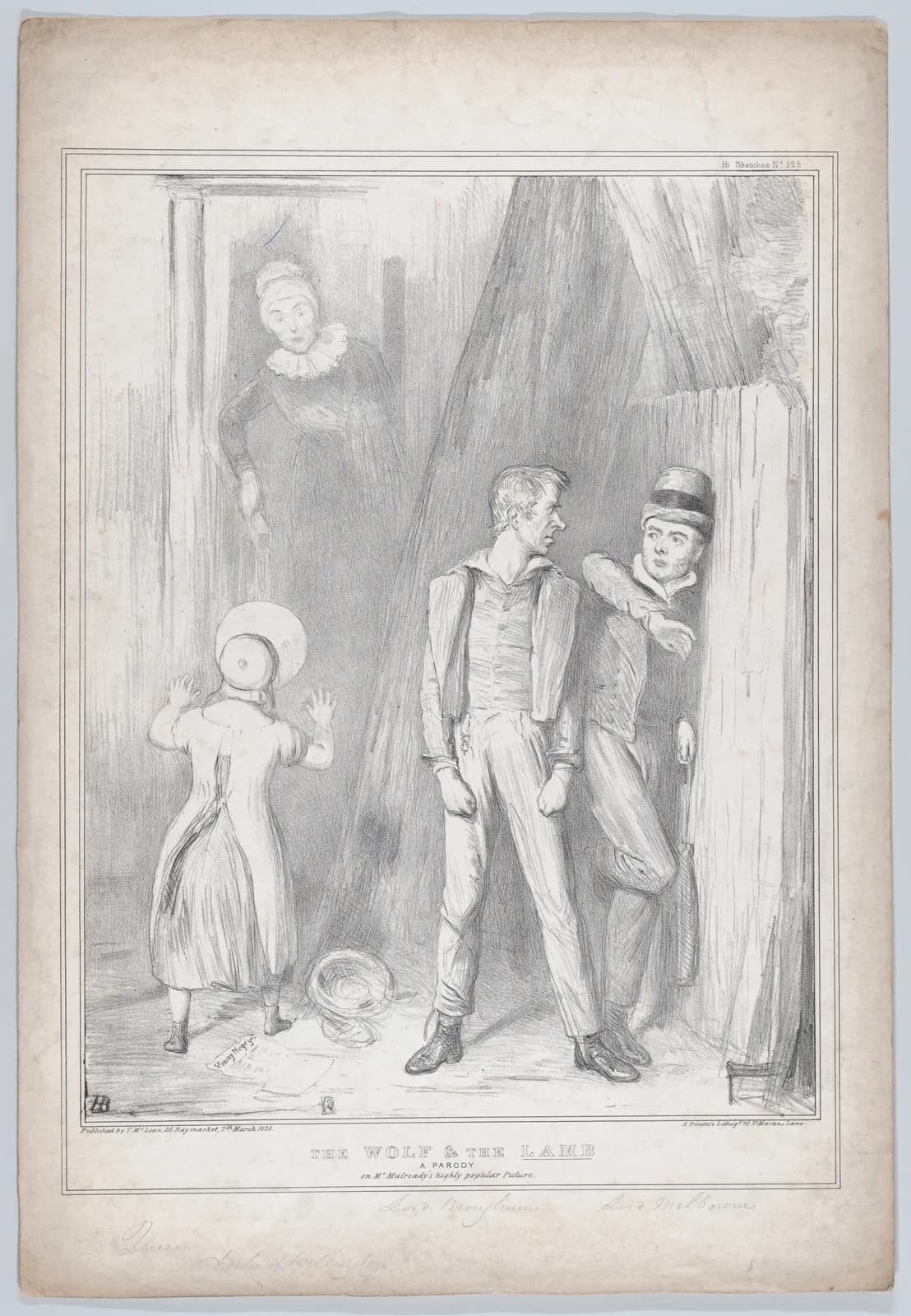The Wolf & the Lamb – A Parody on Mr. Mulready's highly popular Picture
