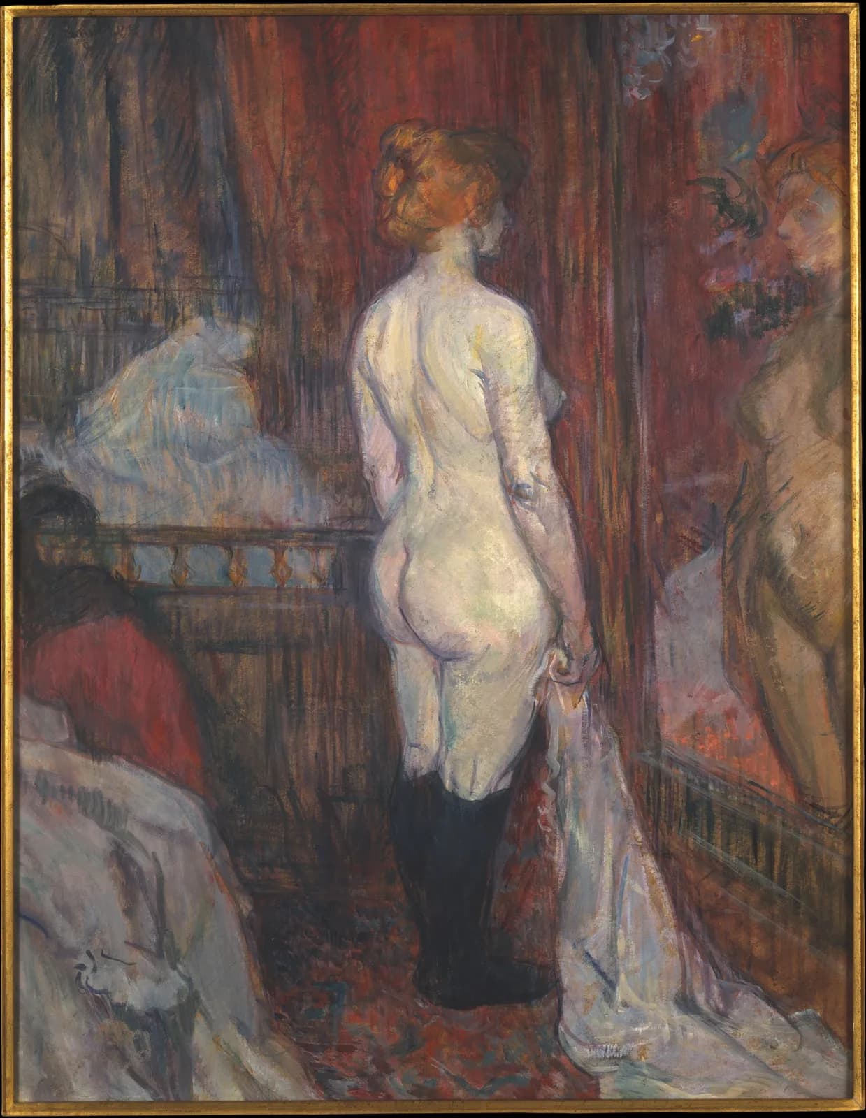 Cultural archive image of “Woman before a Mirror”, catalogued as Paintings, dating to 1897. Medium: Oil on cardboard. Dimensions: 24 1/2 x 18 1/2 in.