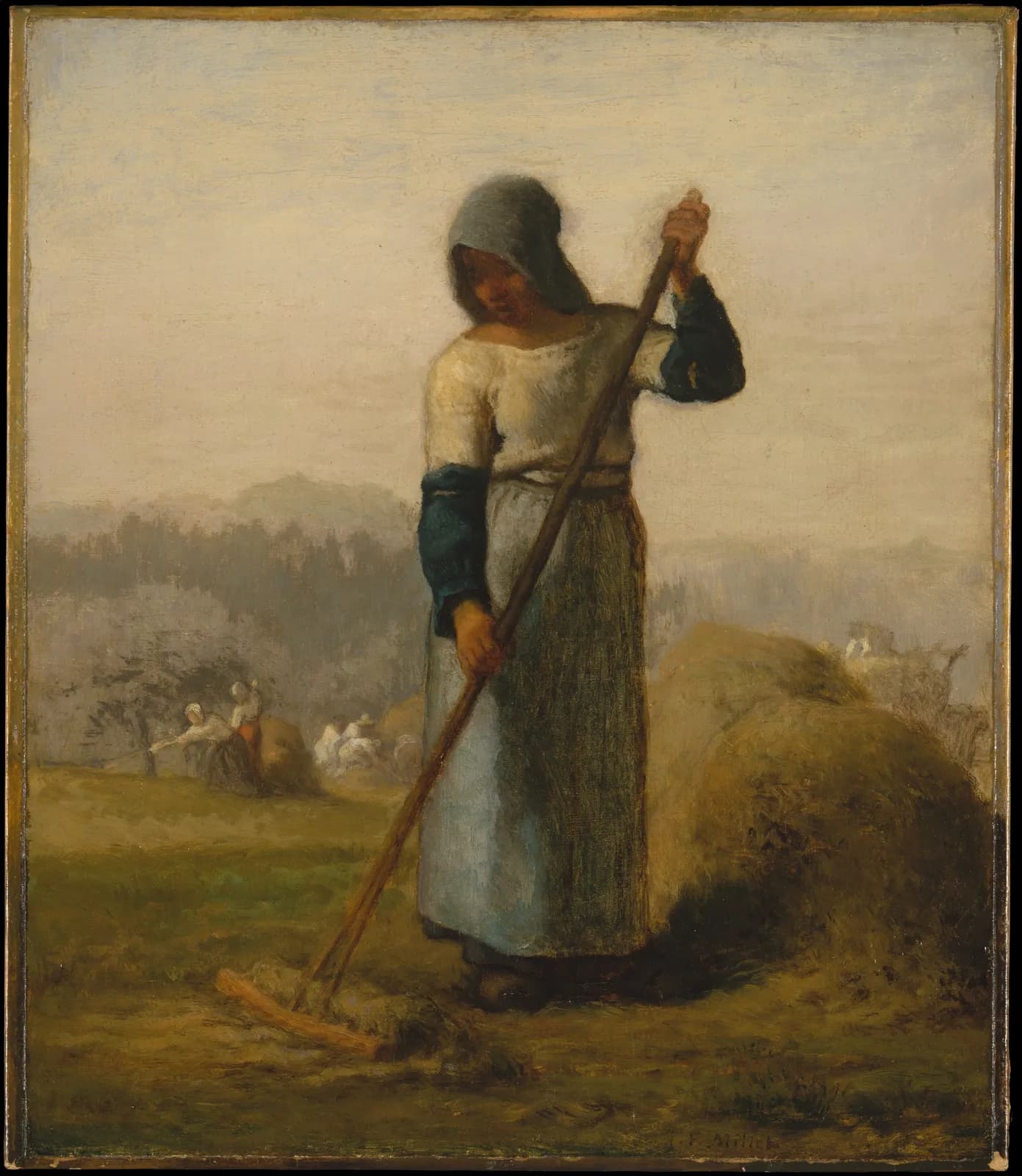 Cultural archive image of “Woman with a Rake”, catalogued as Paintings, dating to probably 1856–57. Medium: Oil on canvas. Dimensions: 15 5/8 x 13 1/2 in.